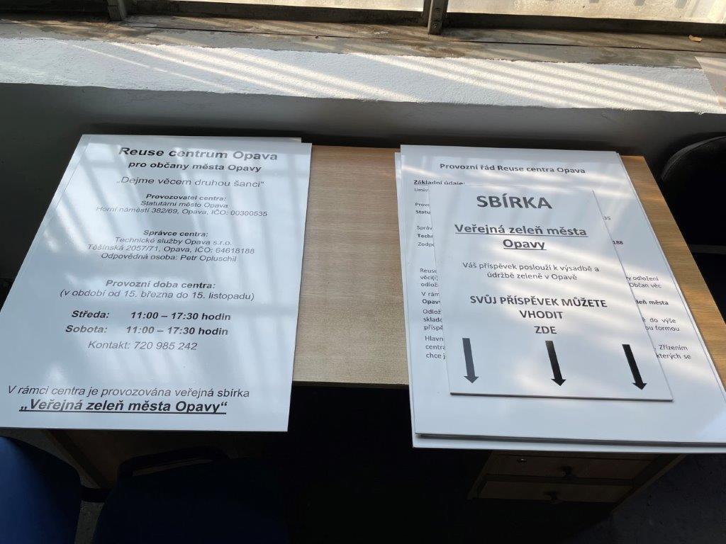 Informační leták o Re-use centru Opava