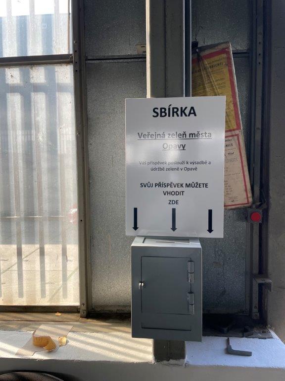 Sbírkový box Veřejná zeleň města Opavy